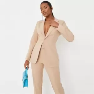 Image of Missguided Tailored Skinny Blazer - Neutral