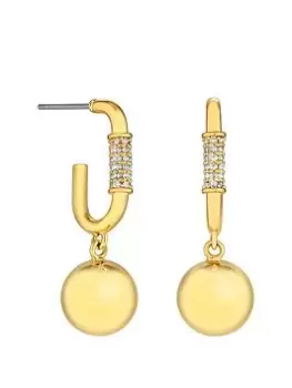 Image of Jon Richard Jon Richard Gold Plated Polished Ball Earrings, Gold, Women