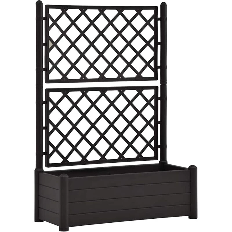 Image of VIDAXL Garden Planter with Trellis 100x43x142cm pp Anthracite Vidaxl 8720286194126