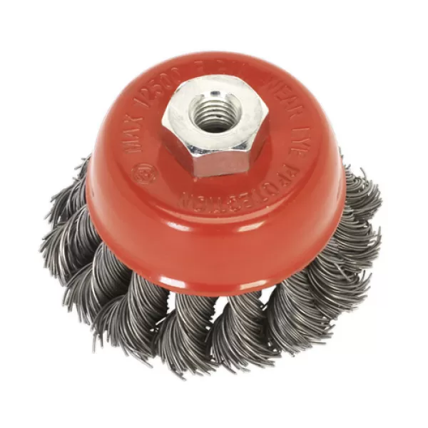 Image of Genuine SEALEY TKCB651 Twist Kyest Wire Cup Brush Ø65mm M14 x 2mm