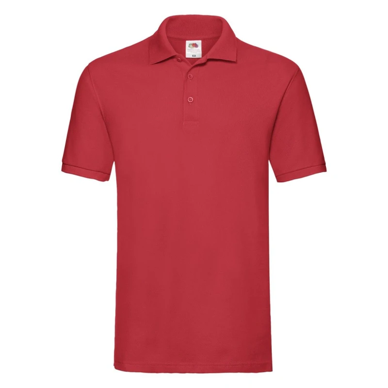Image of Fruit Of The Loom Fruit of the Loom Men Premium Pique Polo Shirt in Red Size: Small Red S Male 5063470860357