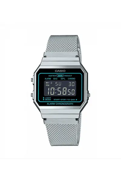 Image of Casio A168 Series Stainless Steel And Plastic/resin Watch - A700Wems-1Bef Blue