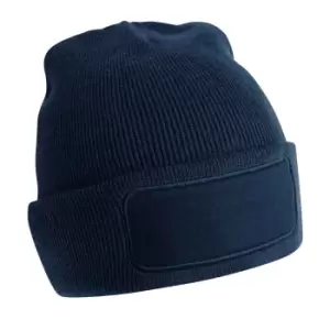 Image of Beechfield Original Recycled Woven Patch Beanie (One Size) (French Navy)