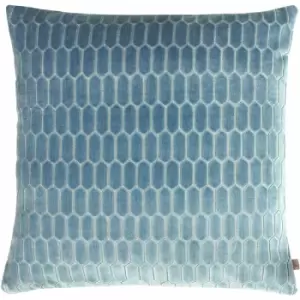 Image of Rialta Embroidery Geometric Velvet Cushion Cover, Sky, 50 x 50 Cm - KAI
