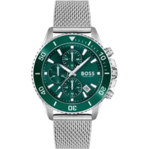 Image of Mens BOSS Admiral Chronograph Green Dial Watch