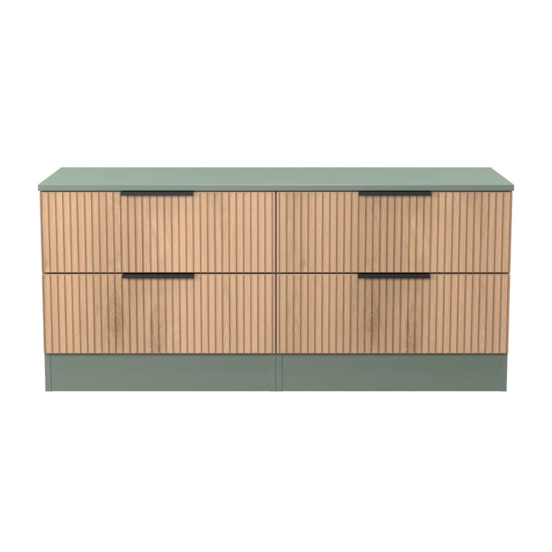 Image of Welcome Furniture Java 5 Drawer Bedside Cab Chest of Drawers Medium Green 42276790390