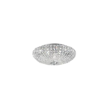 Image of Ideal Lux Virgin - 6 Light Large Flush Ceiling Light Chrome, G9