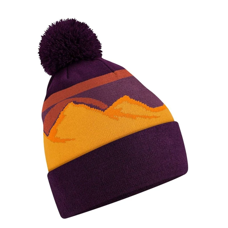 Image of Beechfield Mens Mountain Peaks Pom Pom Beanie in Purple Purple Male One Size