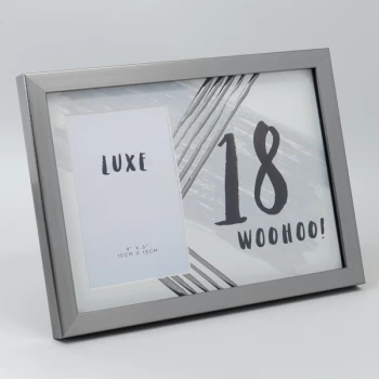 Image of 4" x 6" - Luxe Male Gunmetal Birthday Frame - 18