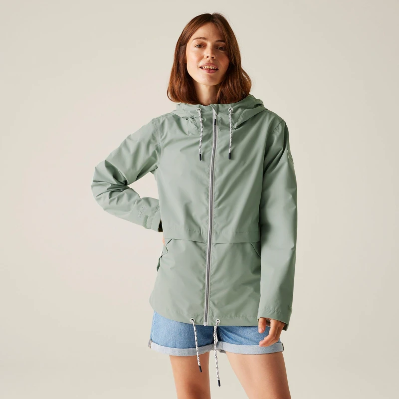 Image of Regatta Womens Bayletta II Waterproof Long Sleeve Hooded Jacket Glacier female 8 (XS)