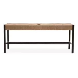 Image of Olivia's Beckett Bench Natural Rope & Black Wood Frame