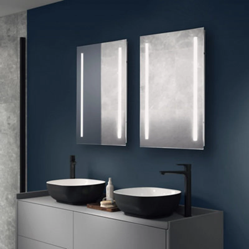 Image of Sensio Uno Rectangular Wall-Mounted Bathroom Illuminated Contemporary Mirror (H)70Cm (W)50Cm