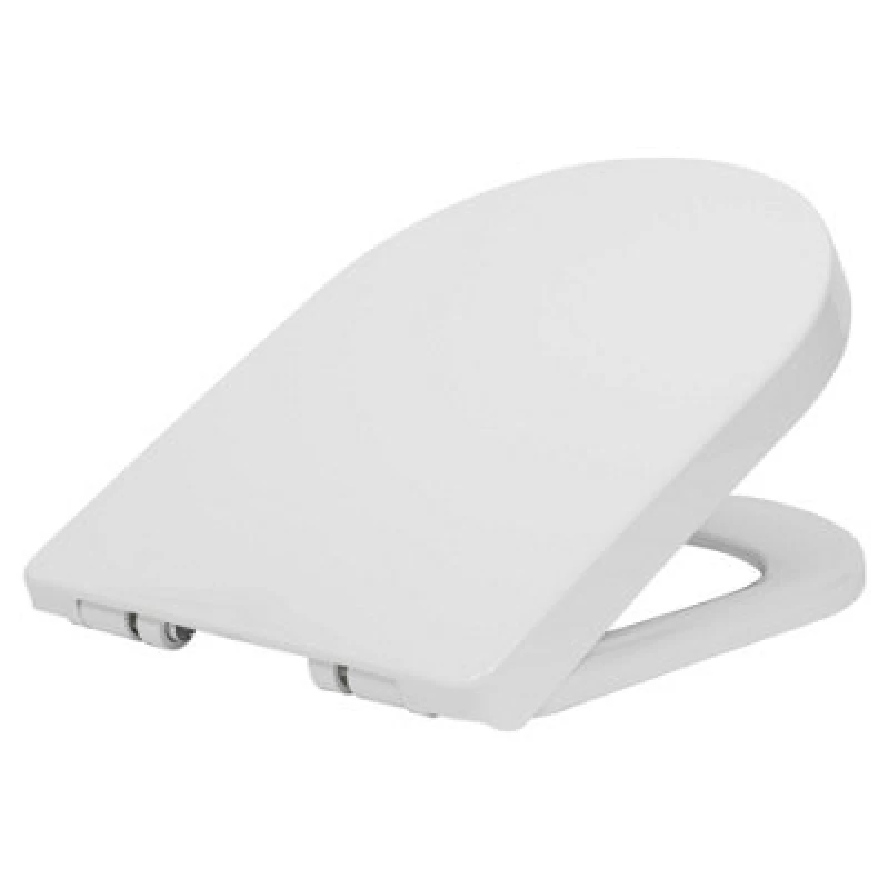 Image of Harbour Housewares Square Soft Close Toilet Seat White White unisex