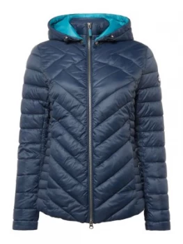 Image of Barbour Pentle Quilted Short Hooded Jacket Blue