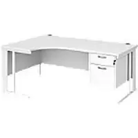 Image of Dams International Left Hand Ergonomic Desk MCM18ELP2WHWH 1,800 x 1,200 x 725 mm