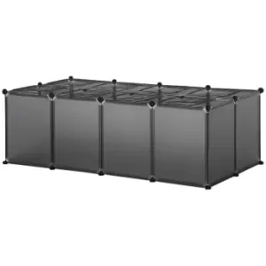 Image of Pawhut Small Pet DIY 28 Panel Playpen For Guinea Pigs/Hamsters - Grey