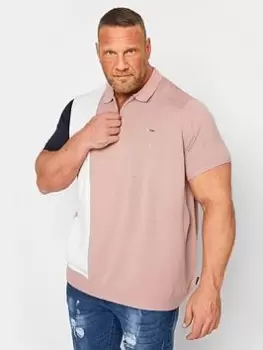 Image of BadRhino Bad Rhino Stripe Knitted Cut & Sew Polo, Multi, Size 3XL, Men