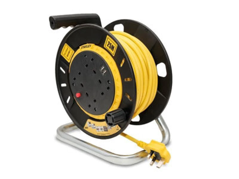 Image of Stanley 6 Socket Open Drum Cable Extension Reel 240v and USB 25m SXECGT2OHSE