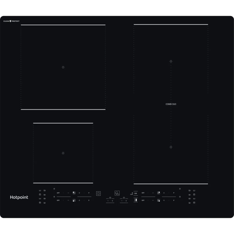 Image of Hotpoint TB2460BCPNE 60cm Induction Hob in Black 4 Zone Combi Duo Zone