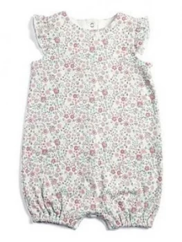 Image of Mamas & Papas Floral Printed Romper Baby Girls