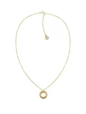 Image of Tommy Hilfiger 2780605 Hardware Gold Tone Pendant Necklace