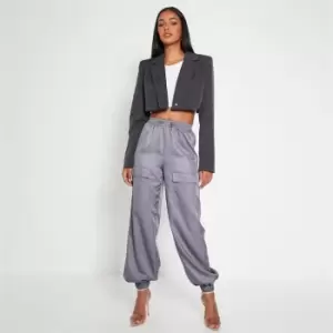 Image of I Saw It First Toggle Detail Pocket Front Cargo Trousers - Grey