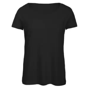 Image of B&C Womens/Ladies Favourite Cotton Triblend T-Shirt (2XL) (Black)