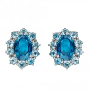Image of 9ct London Blue Topaz Sky Blue Topaz White Gold Earrings GE2346T