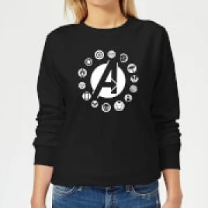 Image of Avengers Team Logo Womens Sweatshirt - Black - XXL