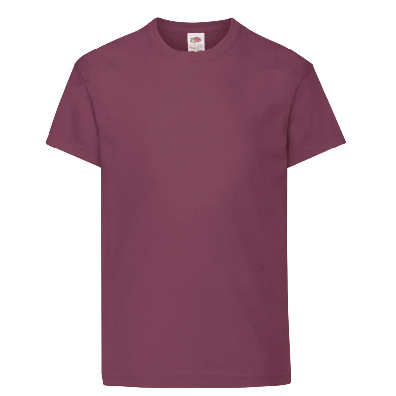 Image of Fruit of the Loom Original T-Shirt in Burgundy Size: 12-13 Years Burgundy Unisex 12-13 Years