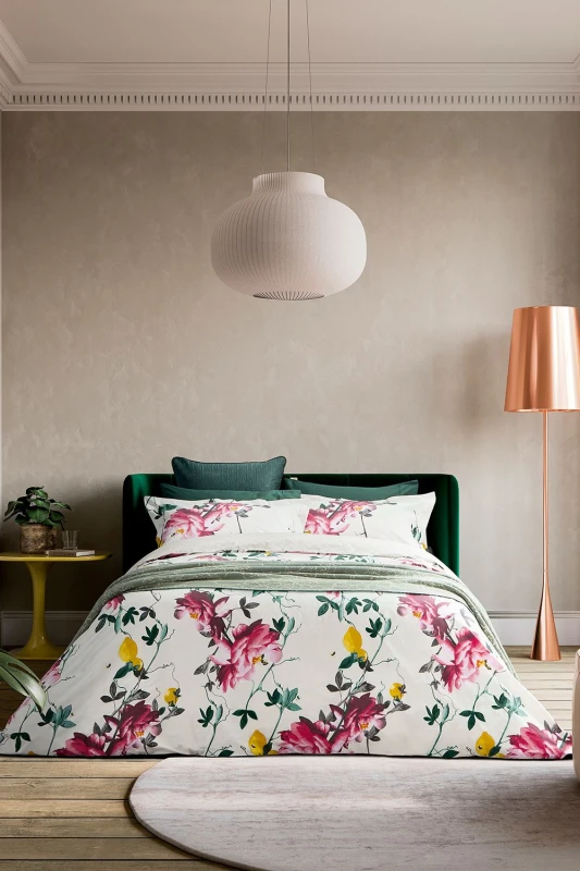 Image of Ted Baker 'Citrus Bloom' Cotton Duvet Cover Set Cream