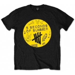 Image of 5 Seconds of Summer Scribble Logo Mens Black T-Shirt: Large