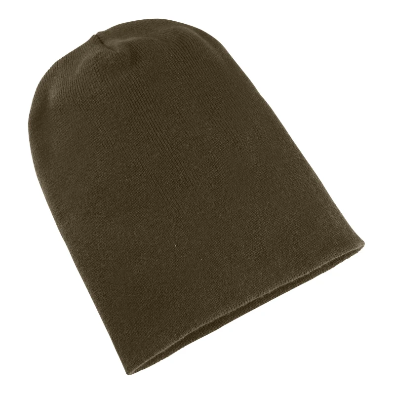 Image of Yupoong Flexfit Heavyweight Long Beanie Winter Hat in Olive Olive Unisex One Size