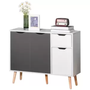 Image of HOMCOM Sideboard Floor Standing Storage Cabinet with Drawer for Bedroom, Living Room, Home Office, Grey