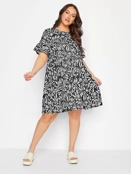 Image of Yours Yours Smock Tunic Dress - Black, Size 14, Women