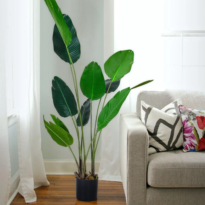 Image of LIFE IDEAS 180cm Artificial Banana Leaf Tree in Pot Green unisex One size
