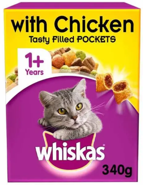 Image of Whiskas 1+ Cat Complete Dry With Chicken 340g