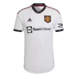 Image of adidas Manchester United Away Authentic Shirt 2022 2023 Adults - White