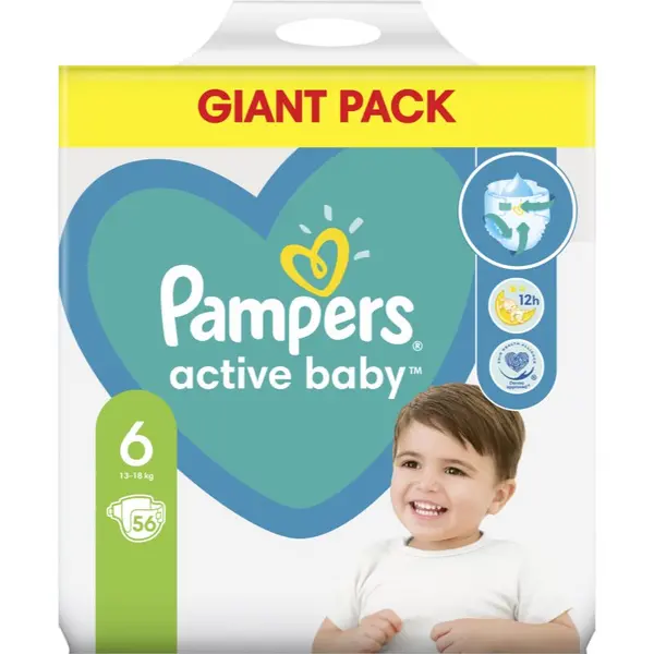 Image of Pampers Active Baby Size 6 56 Nappies