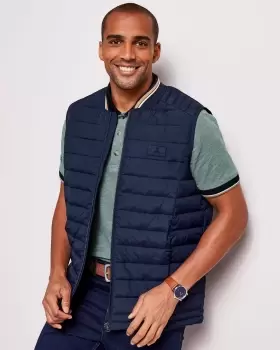 Image of Cotton Traders Mens Guinness Showerproof Padded Gilet in Blue