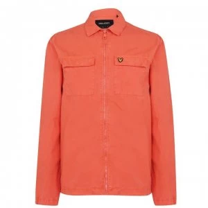 Image of Lyle and Scott Cotton Twill Over Shirt - Brnt Sienna 100