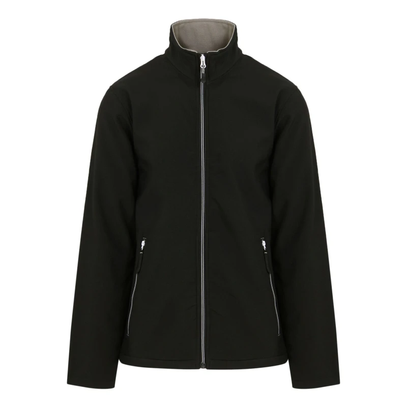 Image of Regatta Professional Mens Plain Double Layered Soft Shell Jacket in Black Size: Small Black Male S