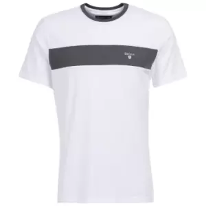Image of Barbour Mens Seaford Panel Tee White Medium