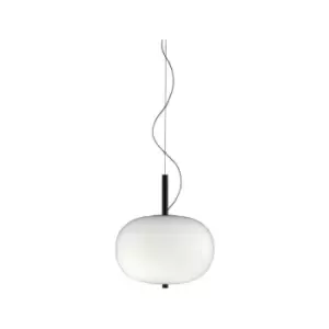 Image of Grok Ilargi - LED Globe Ceiling Pendant Dark Ash Matt White Phase Cut Dimming 24cm 800lm 2700K