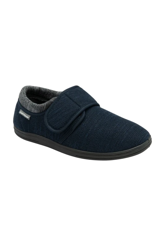 Image of Dunlop Mens Navy 'Roman' Full Shoe Slippers Size: 9 Navy Male 9