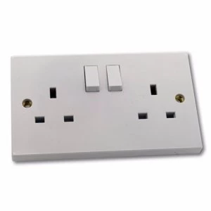 Image of ESR 2G DP 13A White 230V UK 3 Pin Switched Electric Wall Socket
