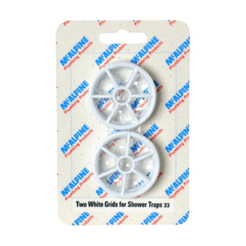 Image of McAlpine CARD-33 Two White Grids For Shower Traps - STWGR-WH x 2 White