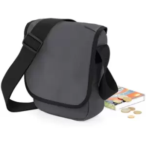 Image of Mini Adjustable Reporter / Messenger Bag (2 Litres) (One Size) (Graphite Grey/Black) - Bagbase