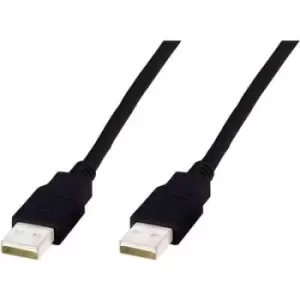 Image of Digitus USB cable USB 2.0 USB-A plug, USB-A plug 5m Black AK-300101-050-S