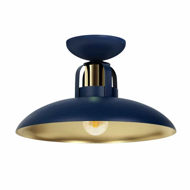 Image of Milagro Ceiling Lamp Felix Navy Blue/gold 1Xe27